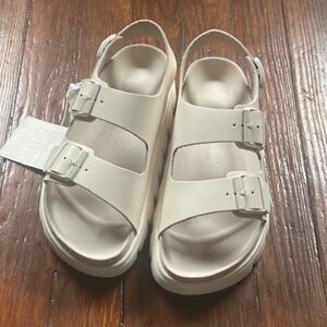 Birkenstock Milano Papillio Chunky White Strappy Sandals Size 39